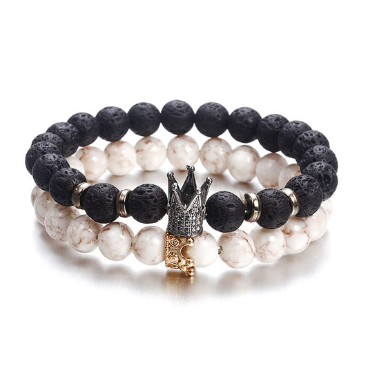 Cobra Tate, The Crown Casual Bracelets, Andrew Tate, Tristan Tate, Black and White Front Side