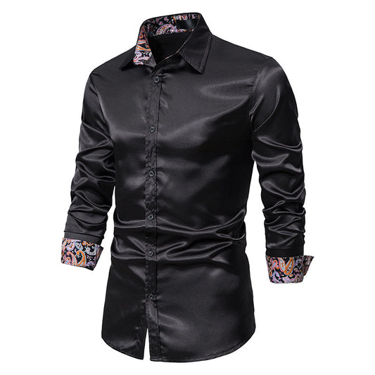 Cobra Tate, The Fuertino Slim fit Blouse, Andrew Tate, Tristan Tate, Silk, Black Front Side